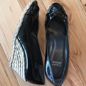 Stuart Weitzman patent leather platform shoes